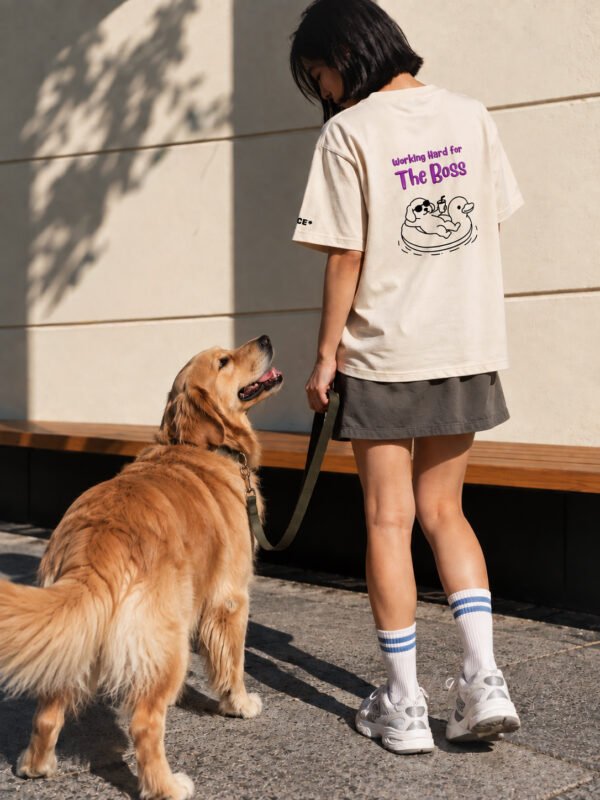 Working Hard For The Boss (Dog) Oversized T-Shirt