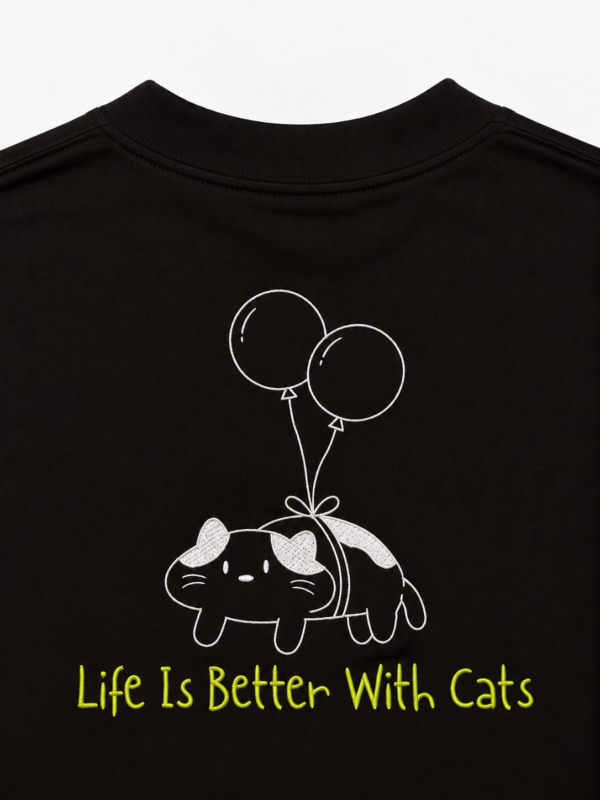 Space Pet Club life is better with cats t shirt Life Is Better With Cats Oversized T-Shirt
